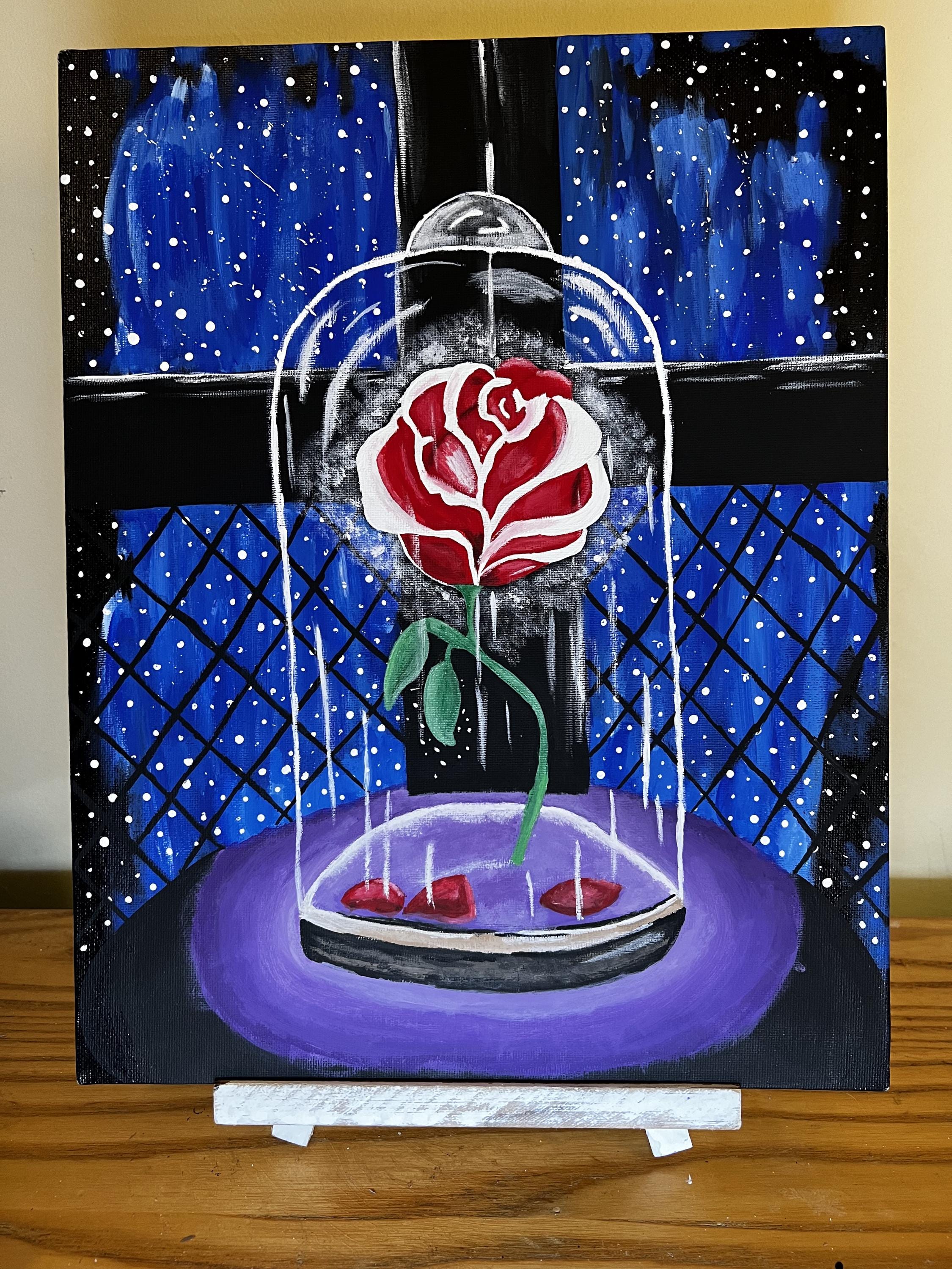 Enchanted Rose From Beauty and the Beast 11x14 Acrylic Painting - Etsy