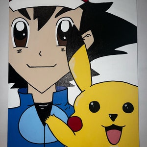 Ash and Pikachu Painting