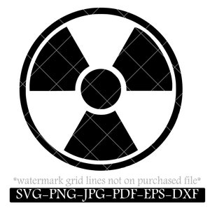Strahlung Symbol SVG, DIY Aufkleber, Achtung Symbol, digitaler download, Cricut Datei, Aufbügeln, Sticker, Schablone