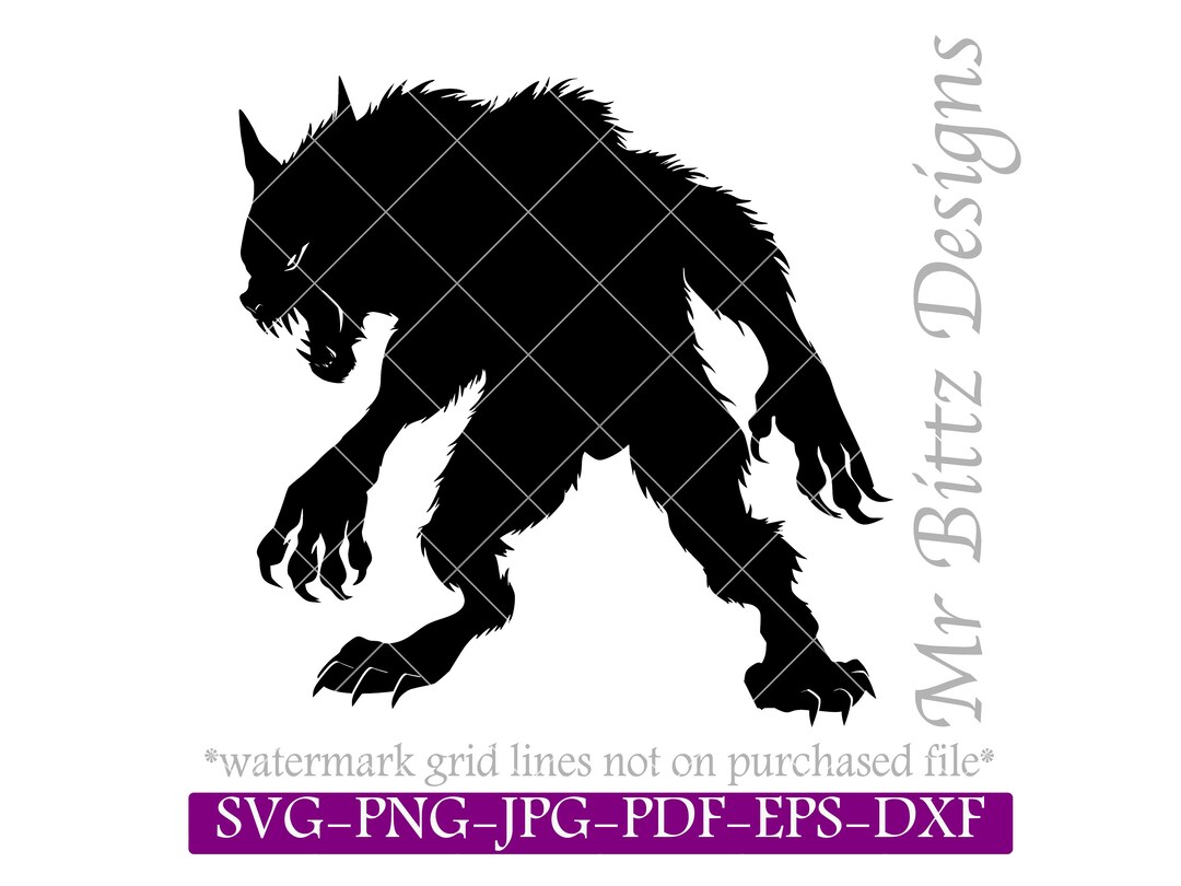 Werewolf SVG, Wolfman DIY Transfer Sticker, Iron on Graphic, Full Moon