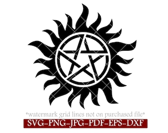 Anti-Besitz Symbol SVG, anti-Besitz DIY Aufkleber, übernatürliches Symbol, digitaler Download, Cricut, Aufbügeln, Aufkleber, Schablone