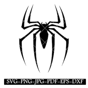 Spiderman-logotyp, spindelstencil, DIY-nedladdningsfil för vinyl Cricut-klistermärke, klippfiler, silhuett, t-shirt bildgrafik clipart, Marvel