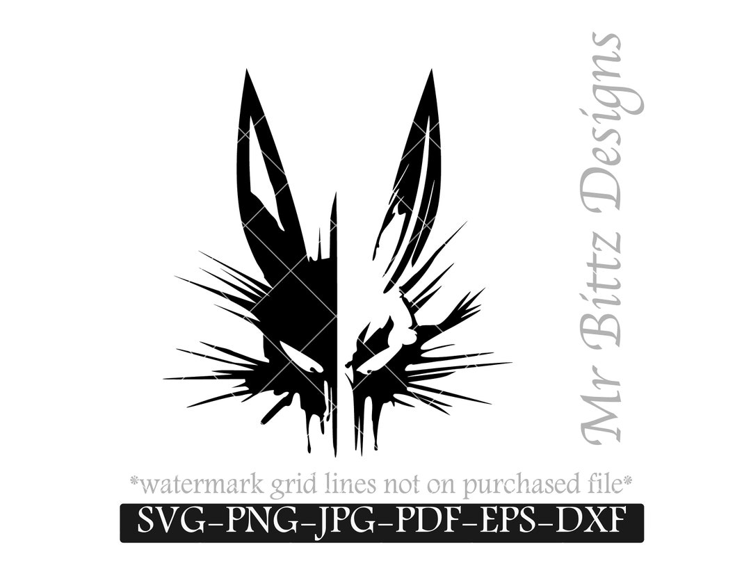 Bad Bunny SVG, Evil Rabbit JPG, Creepy Cottontail, Splatter Bunny ...