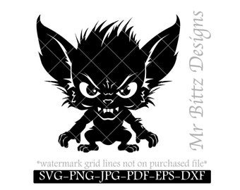 ゴブリン SVG、いたずら好きなグレムリン、邪悪な小鬼、ホブゴブリン、トロール、パック、レプラコーン、スプライト、ブラウニー、デジタル ダウンロード、ハロウィーンの怖い不気味な