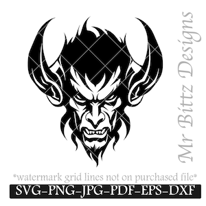 Demon Svg, DIY Devil Graphic, Devilish Art, Edgy Crafting, Cheeky Satan Decor, Goth SVG, Sinister Face Silhouette