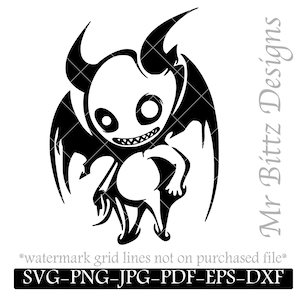 Imp Svg, DIY Devil Graphic, Devilish Art, Edgy Crafting, Cheeky Baby Imp Decor, Goth SVG, Sinister Silhouette