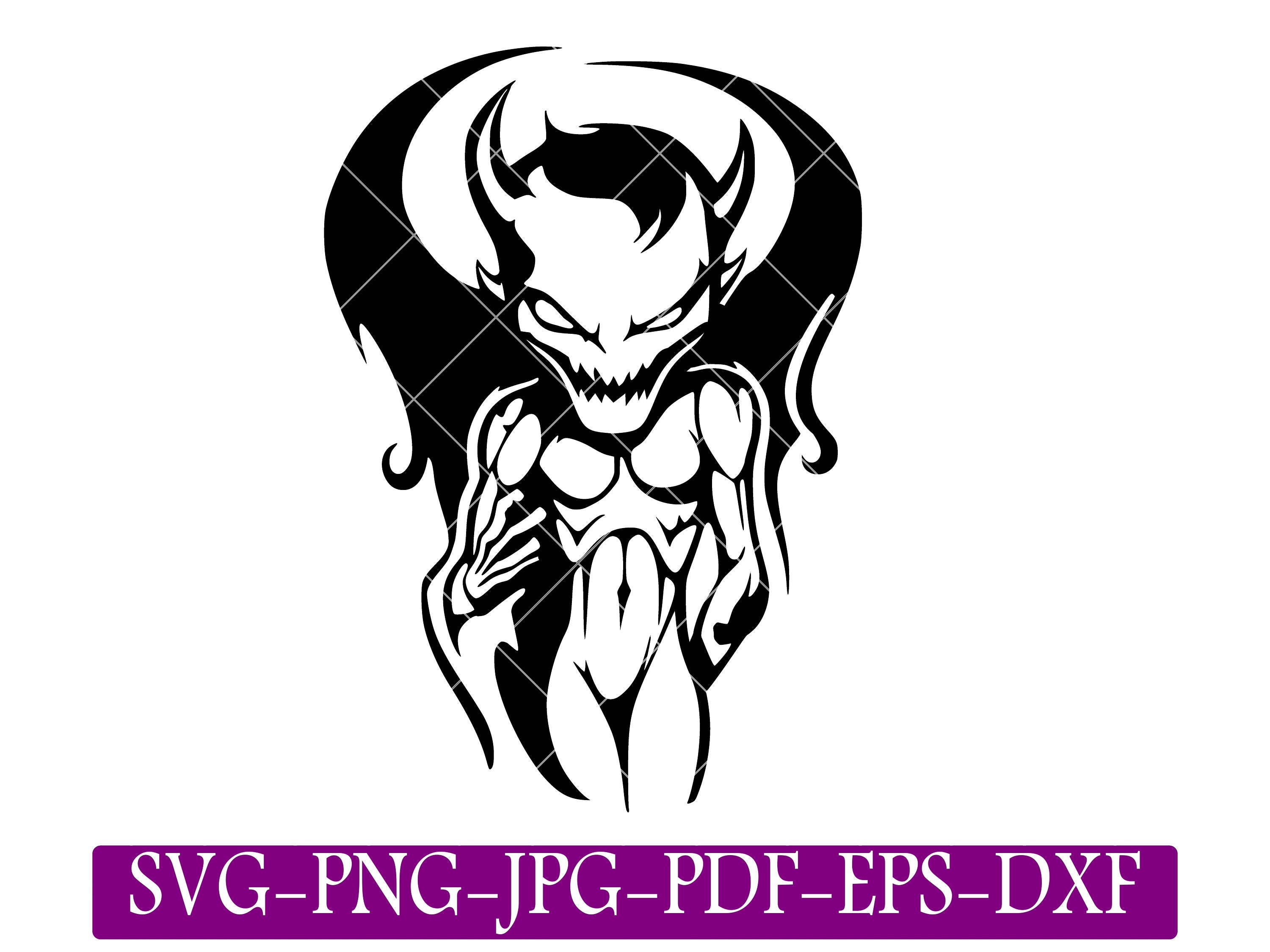 Demonic Svg Pattern Demon Svg DIY Devil Graphic Devilish Art Edgy Crafting - Etsy