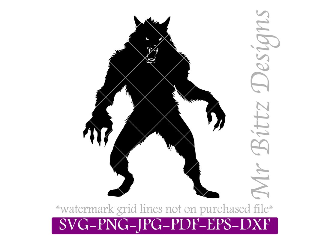 Werewolf SVG, Wolfman DIY Transfer Sticker, Iron on Graphic, Full Moon