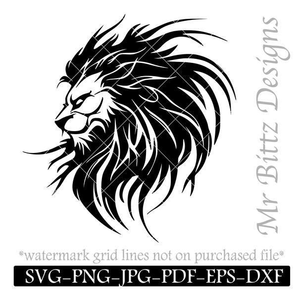 Lion Head SVG, DIY Feline Decal, Leo, Craft File, Big Cat Sticker, Cricut File,  Pride Silhouette Project Stencil, Pdf, dxf, jpg, eps, png