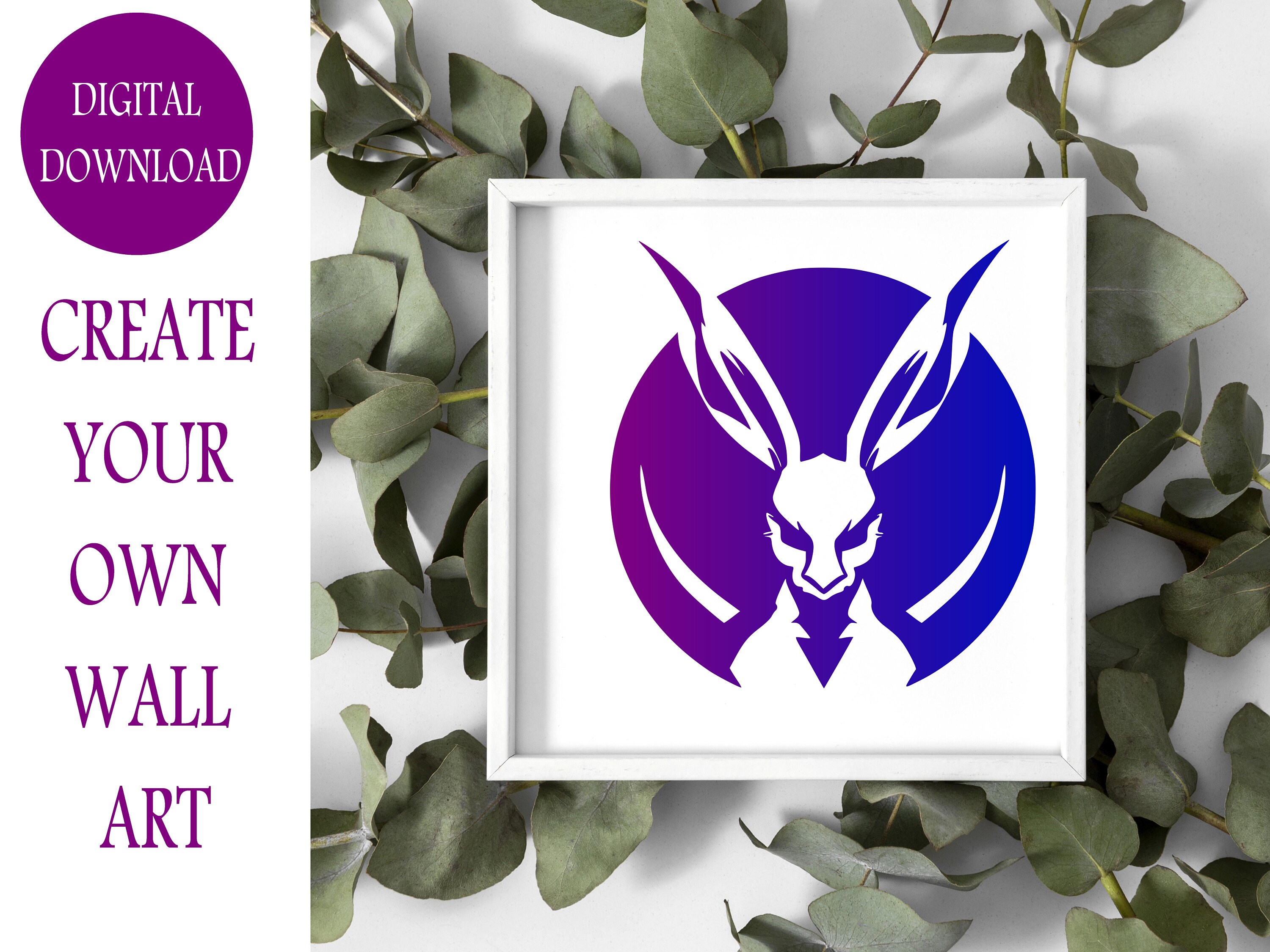 Bad Bunny SVG, Evil Rabbit Silhouette JPG, Creepy Cottontail, Bunny ...