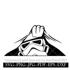 Peeking Stormtrooper SVG, Star Wars SVG, Star Wars ClipArt, Darth Vader, Jedi digitaler Download, Cricut, Aufbügeln, Aufkleber, Schablone