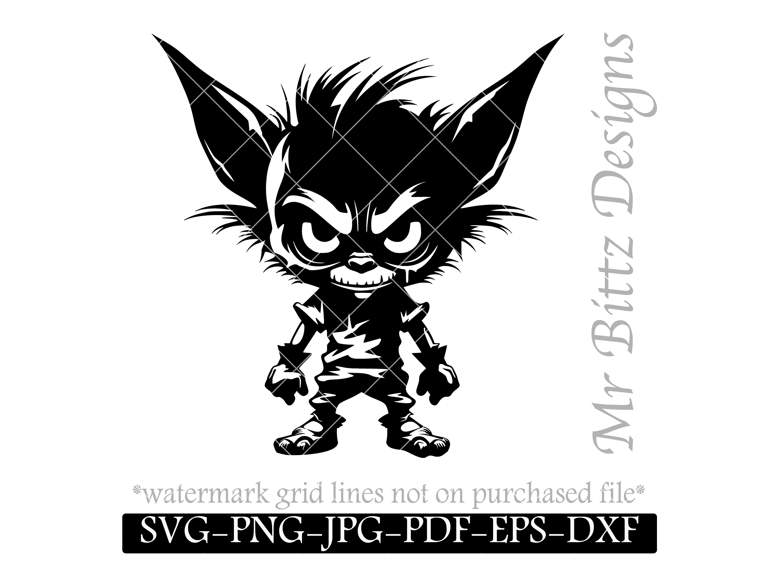 ゴブリン SVG、いたずら好きなグレムリン、邪悪な小鬼、ホブゴブリン、トロール、パック、レプラコーン、スプライト、ブラウニー、デジタル ダウンロード、ハロウィーンの怖い不気味な