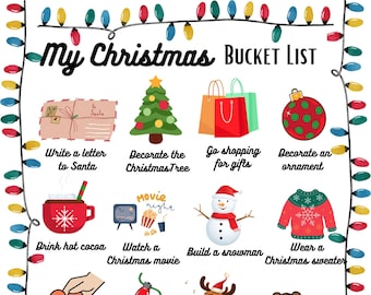 Christmas Bucket List, Printables, Kids and Family