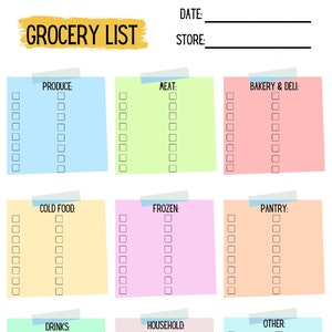 Druckbare Einkaufsliste