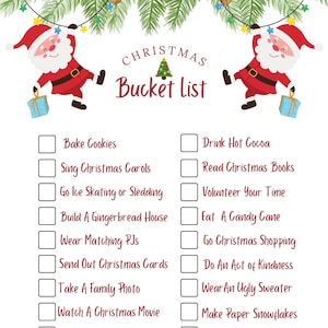 Christmas Bucket List, Printable, Fun & Colorful
