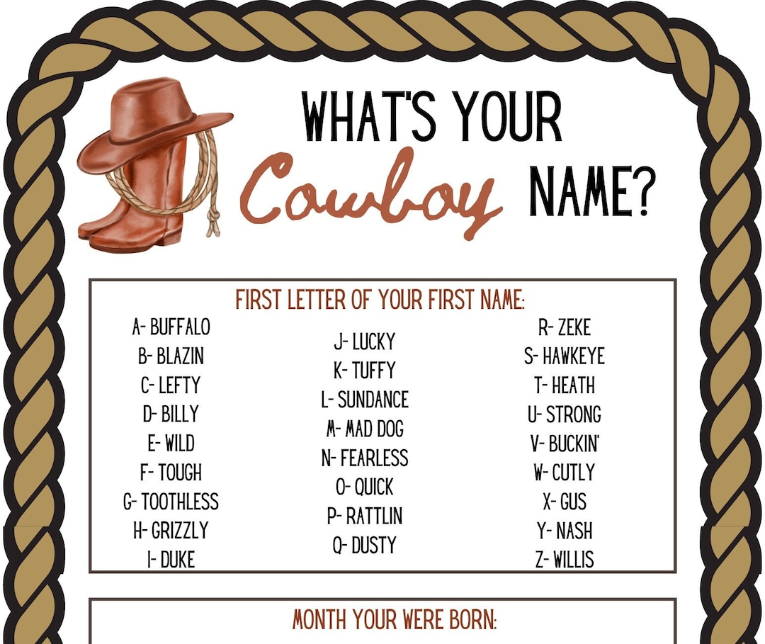 Whats Your Cowboy Name Printable Instant Download PDF Etsy whats-your-cowboy-name-printable-instant-download-pdf-etsy
