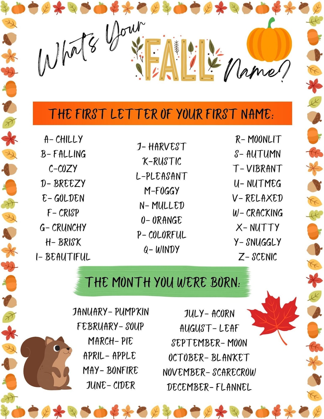 Whats Your Fall Name Printable Instant Download Autumn Fun Etsy whats-your-fall-name-printable-instant-download-autumn-fun-etsy