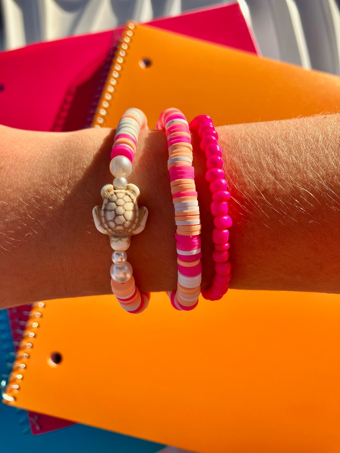 Back 2 School Preppy Bracelet Mixed Set Pink Dream Etsy UK