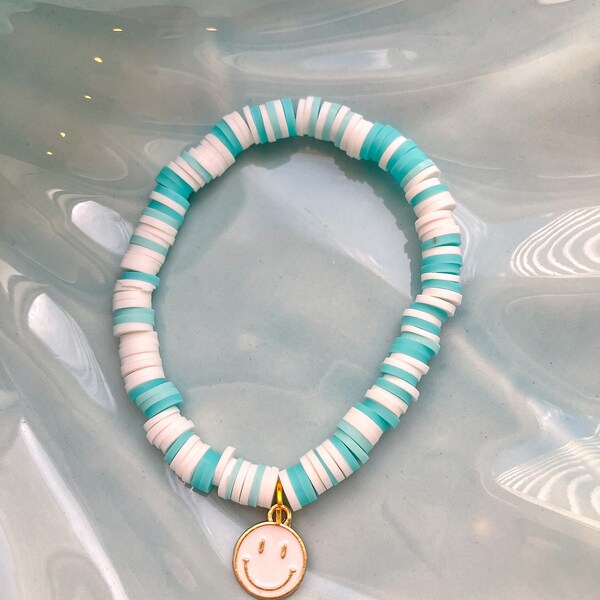 Coconut preppy simley Clay Bead bracelet