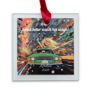 Personalized First Time Girl Driver Ornament Customizable Car Christmas Ornament Gift for New Driver Custom Name First Car Gift for Daughter