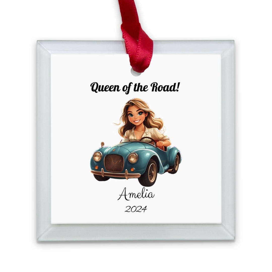 First Time Driver Sticker Personalized First Time Girl Driver Ornament Custom First Car Ornament ...