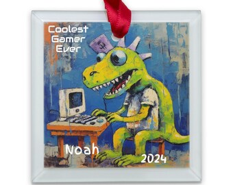 Personalized Custom Name Gaming Room Ornament Gift for Gamers Christmas Gamer Gift Personalized Gamer Ornament Cool Gaming
