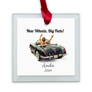 First Time Girl Driver Ornament, Personalized New Driver Gift, Custom Car Ornament, First Car for Girl Keepsake, Custom Name