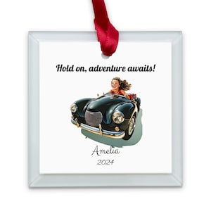 Personalized First Time Girl Driver Ornament New Driver Gift Customizable Car Ornament Keepsake for First Car Ride Personalized Ornament