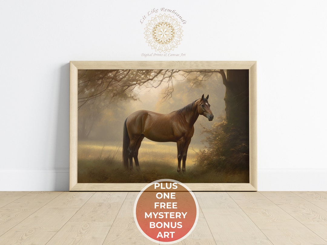 Printable Vintage Horse Wall Art, Rustic Home Decor Gift, Equestrian ...