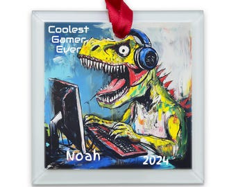 Personalized Custom Name Gaming Room Ornament Gift for Gamers Christmas Gamer Gift Video Game Player Cool Gaming Game Lover Gift Boy Gift