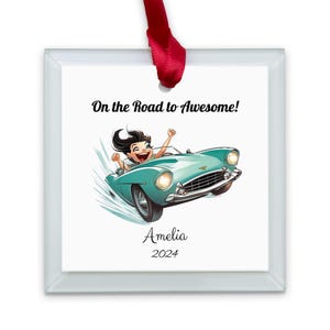 Personalized First Time Girl Driver Ornament, New Driver Keepsake, Custom Car Ornament, First Car Gift for Teen Girl, Custom Ornament Niece