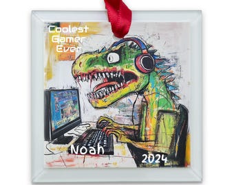 Personalized Custom Name Gaming Room Ornament Gift for Gamers Christmas Gamer Gift Personalized Gamer Ornament Video Game Player