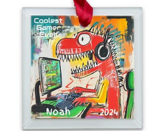 Personalized Custom Name Gaming Room Ornament, Gift for Gamers, Christmas Gamer Gift, Personalized Gamer Ornament, Video Game Player