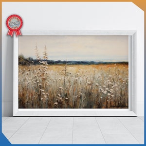 Wildflowerfield Printable Vintage Wall Art Painting Wildflower Field Landscape Oilpainting Wildflower Field Artful wildflower Field Oil