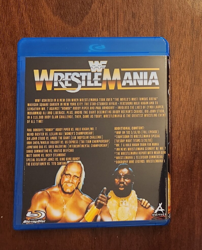 WWF Wrestlemania 1 1985 Blu Ray - Etsy