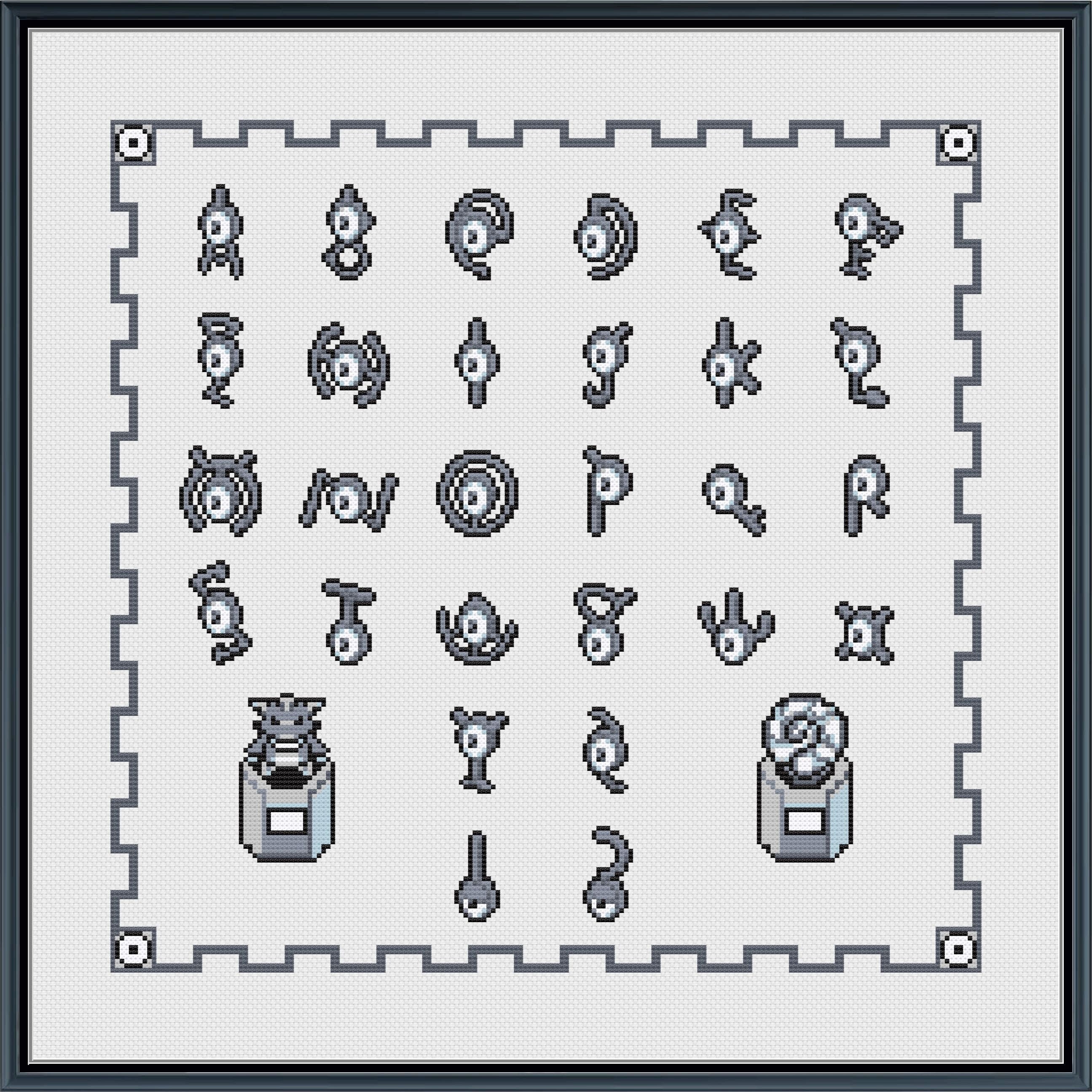 28 x Shiny 6IV Unown in all forms - A to Z, !, and ? Pokemon