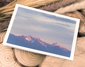 Faltkarte mit Fotoabzug Berge, Faltkarte Geburtstag, Klappkarte Hochzeiten, Jubiläen, i love you to the mountains and back,mountains