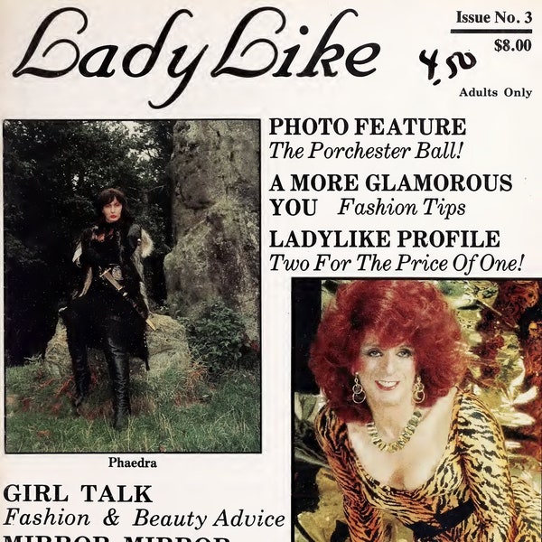 LadyLike Ausgabe 3, 1988 Vintage Crossdressing Magazine | Crossdresser | Drag Queens |Gender |dentity MtFs Transgender Menschen Kultur