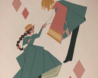 Póster ilustrado de Howl y Sophie