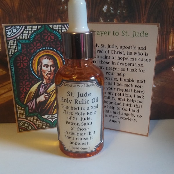 St Jude Holy Relic Oil - Patron Saint of Lost Causes, Desperate Causes