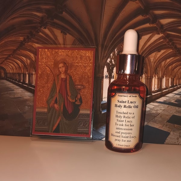 Saint Lucy -- Holy Relic Oil - With Prayer Card