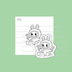 Labubu Cookie Cutter and Stencil Set: Fluffy Monster Design