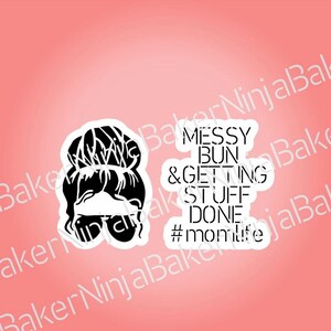 Fast Shipping! Mother&#39;s Day Cookie Cutters | Messy Bun Hair Cookie Cutter And Stencils
