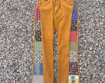 Patchwork Corduroy Pants: Upcycled 60s Style - 36x34