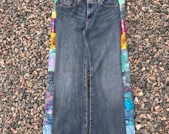 Patchwork Gap 1969 Denim Jeans: Upcycled 60s Style - 34x29