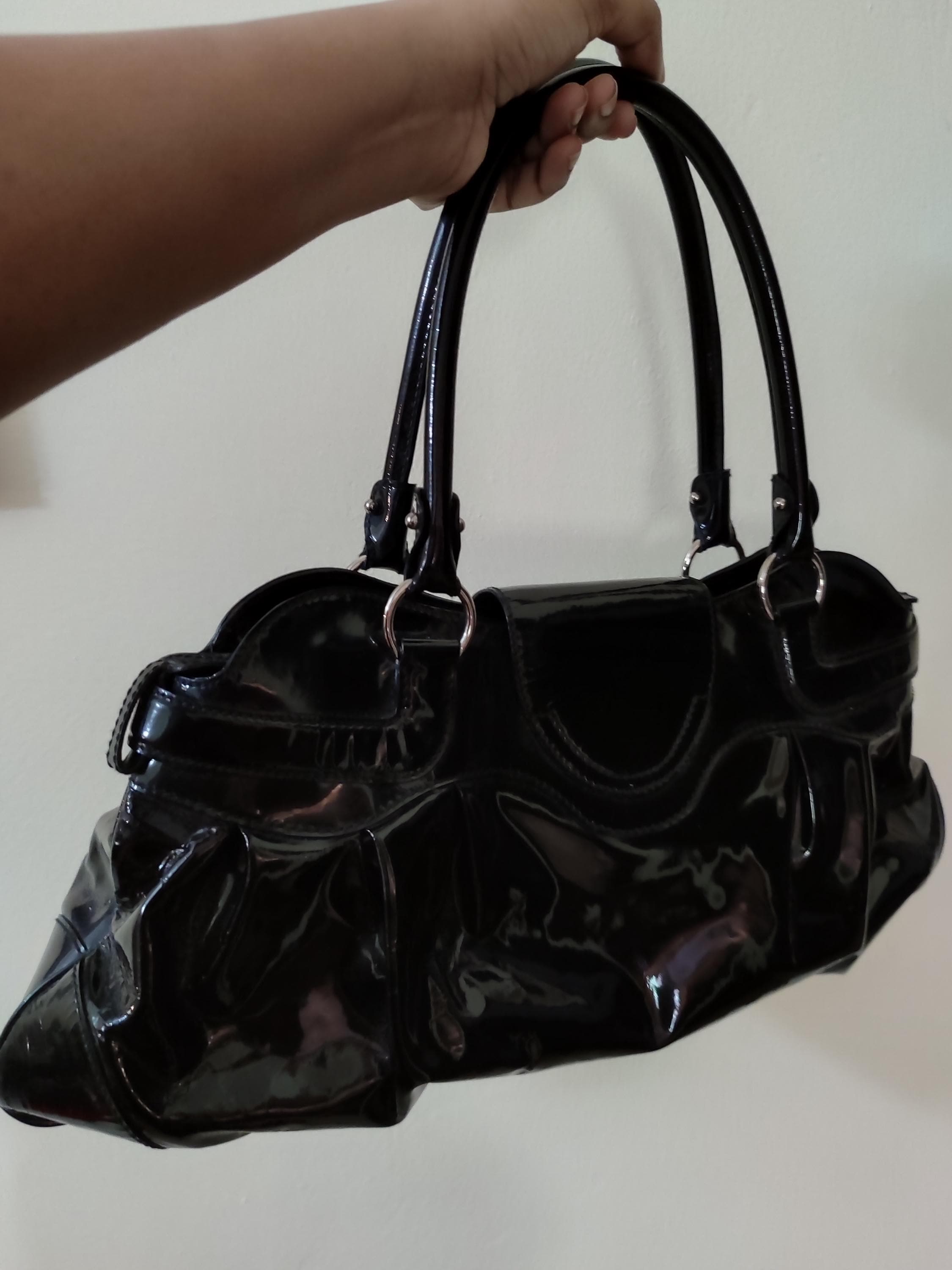 Salvatore Ferragamo Black Patent Marisa Bag - Etsy Salvatore Ferragamo Black Patent Marisa Bag - Etsy