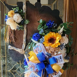 Horse Head Wreath with Sunflowers, Equestrian Farmhouse Decor, Rustic Wooden  Horse Wreath, Sunflower Country Farmhouse Floral Wreath.