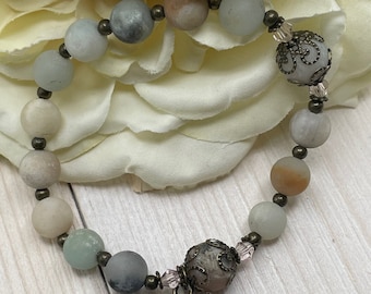Handmade Amazonite Rosary Bracelet | Our Lady of Lourdes | Catholic Bracelet