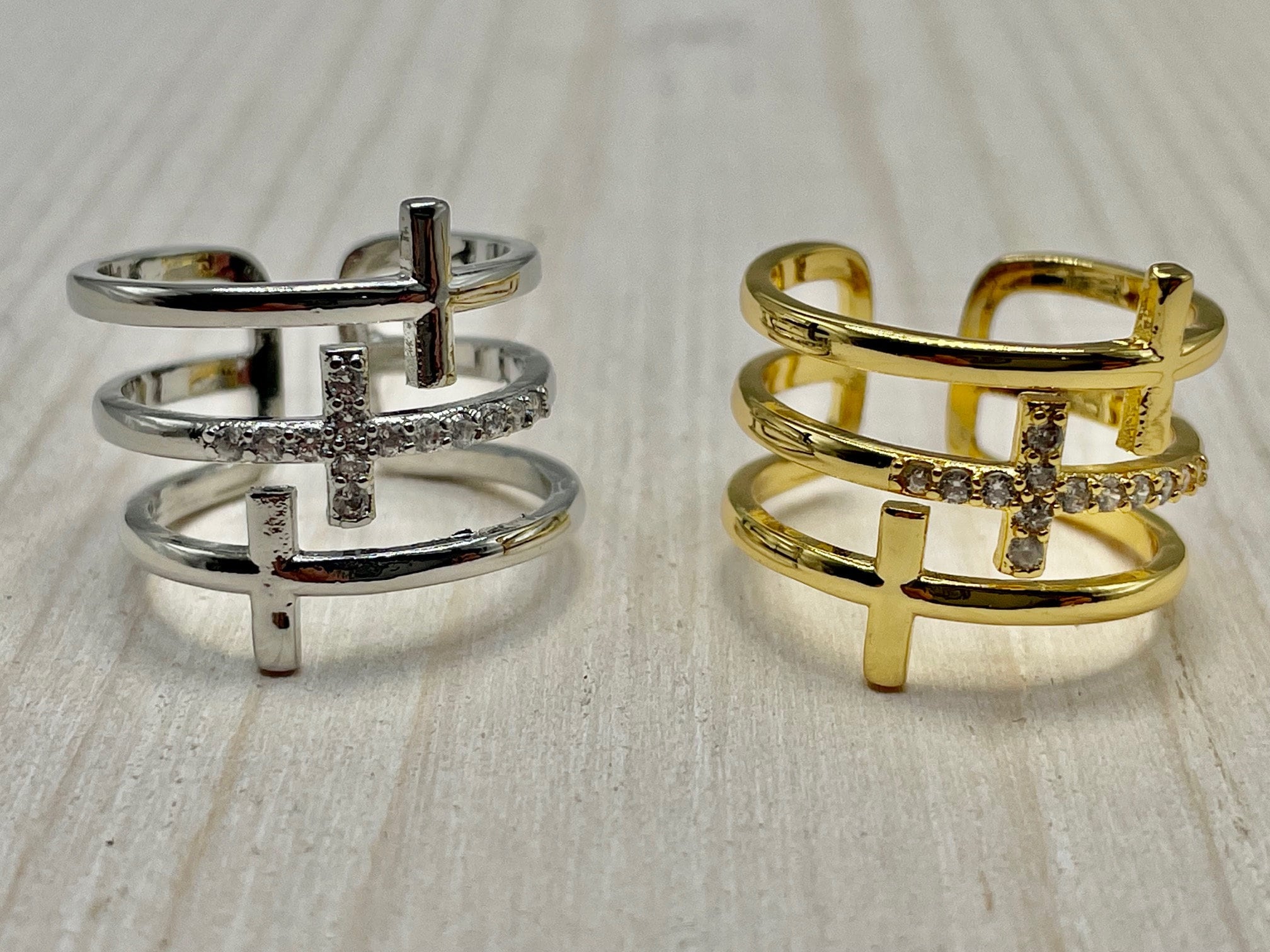 【VINTAGE HOLLYWOOD】(silver925) Double Cross Ring 指輪 Double Cross Ring - Etsy