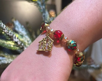 Handmade Nativity Christmas Rosary Bracelet | Prayer Beads | Christmas Gift | Spiritual Rosary Beads | Holiday Gift | 7 1/2" Stretchable